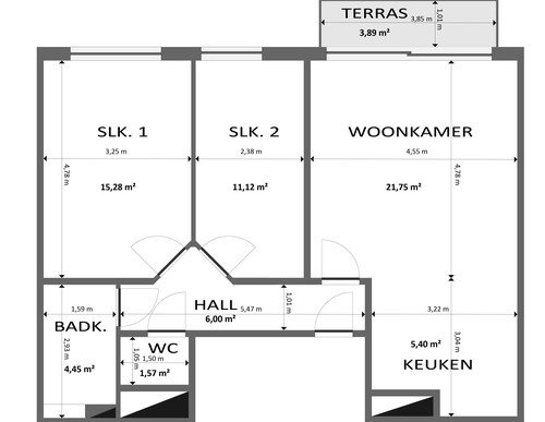 Gezellig appartement met 2 slaapkamers, inpandige garage en kelderberging te Maasmechelen